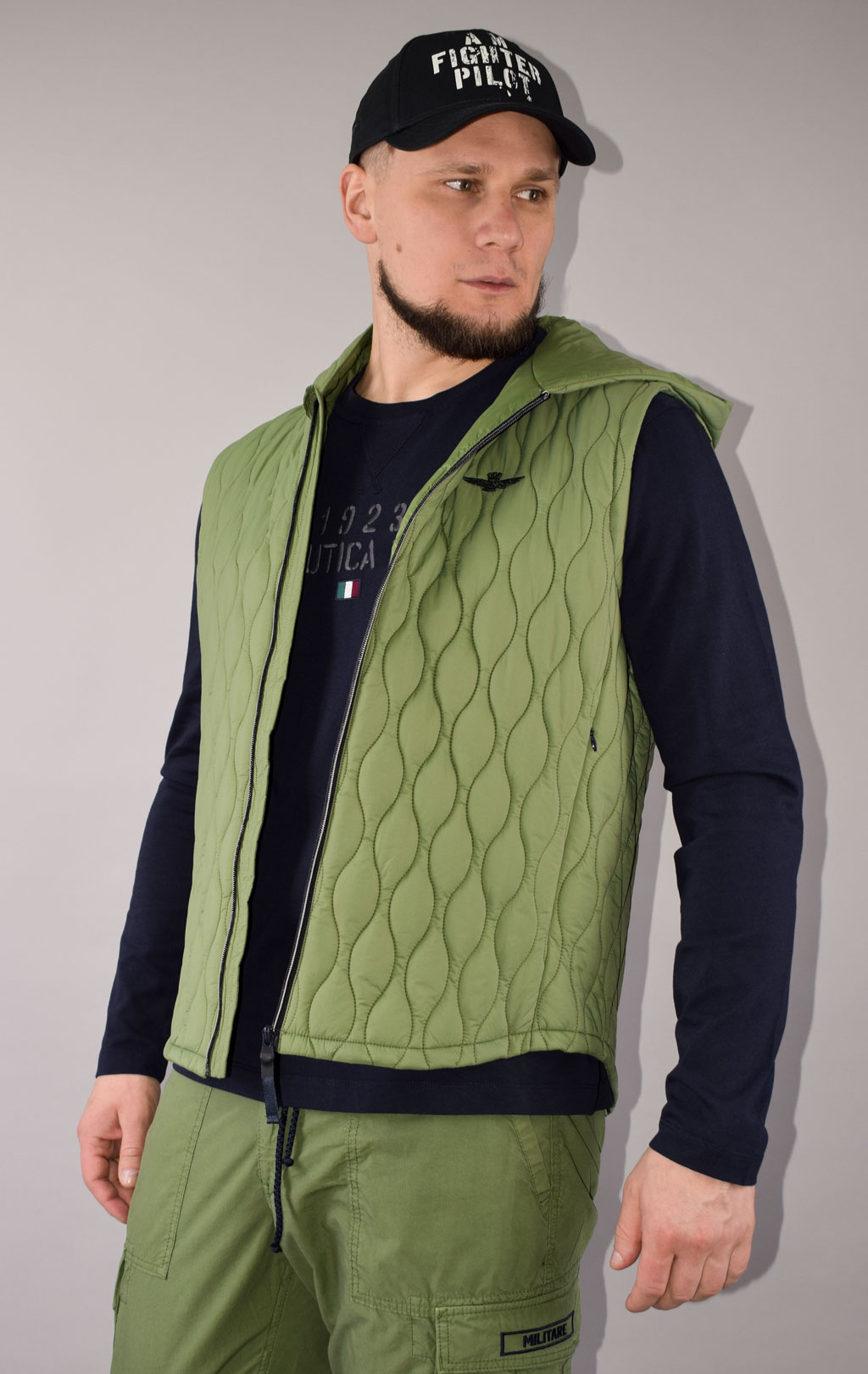 Жилет AERONAUTICA MILITARE SS 23/CN verde militare (AB 2056) 