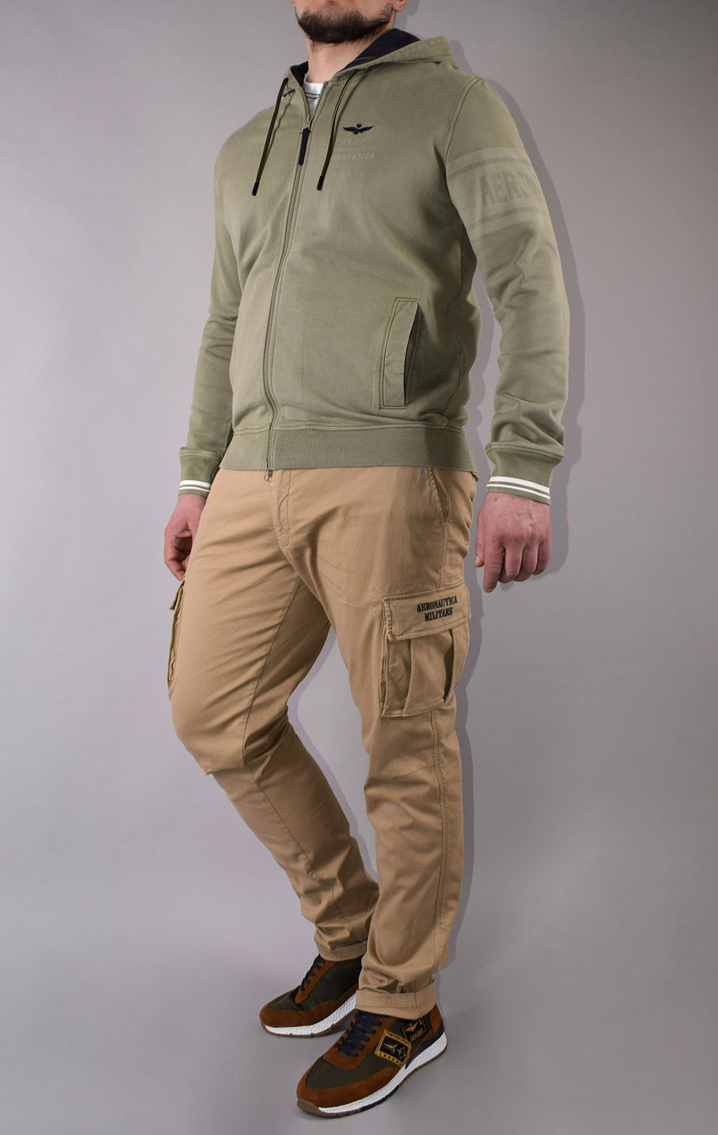 Толстовка с капюшоном AERONAUTICA MILITARE SS 21/IN green (FE 1574) 
