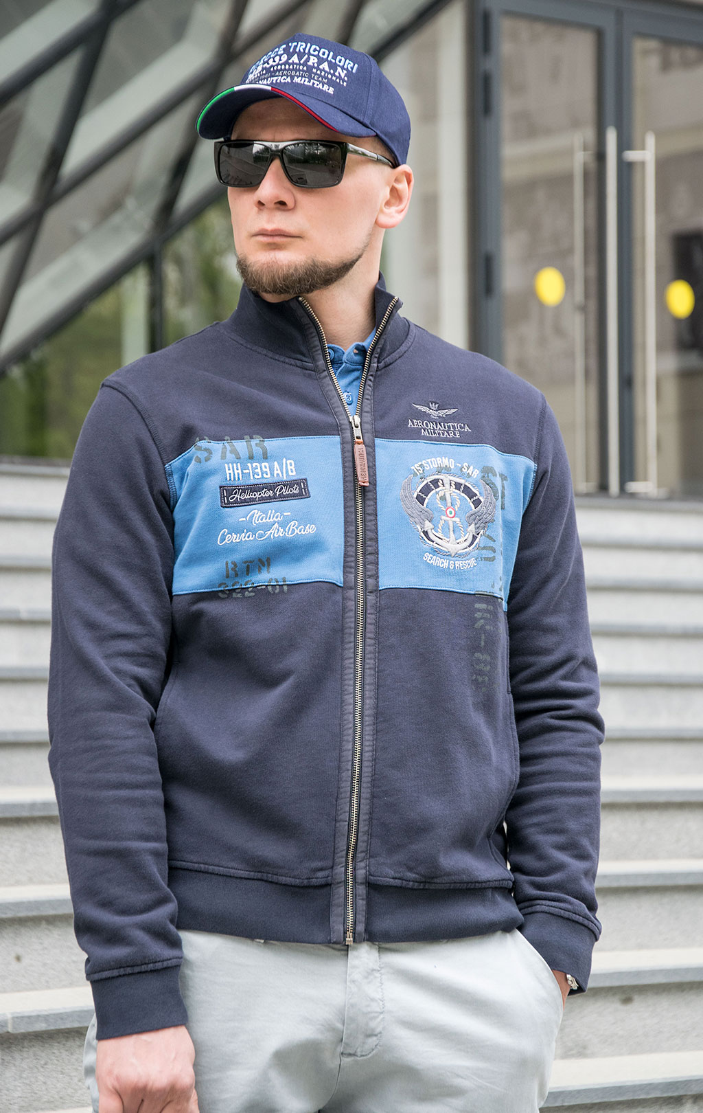 Олимпийка AERONAUTICA MILITARE SS 23/TR blue navy (FE 1764) 
