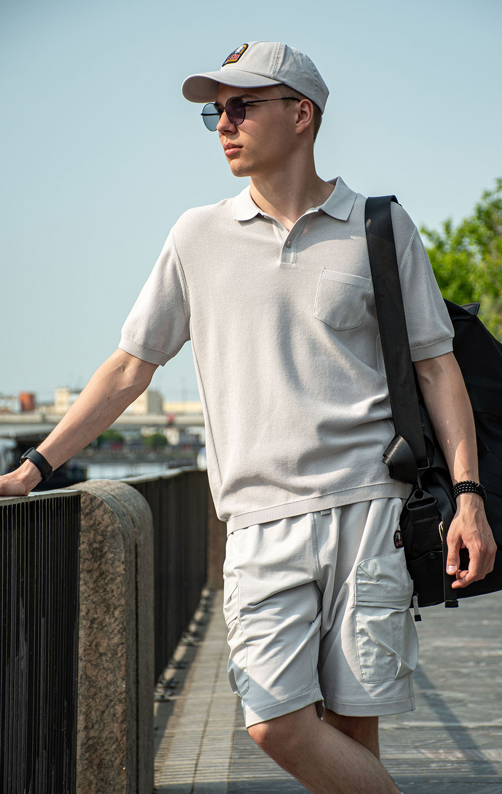 Футболка-поло вязаная PARAJUMPERS RAF SS 25 m ghiaccio 