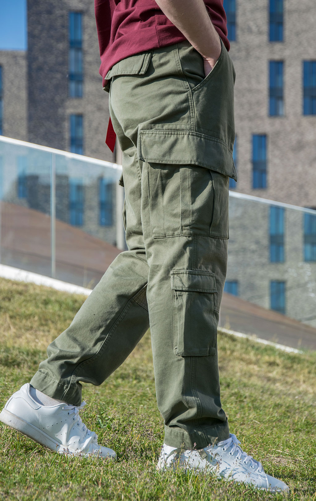 Брюки-карго ALPHA INDUSTRIES ACU PANT плотные dark olive 