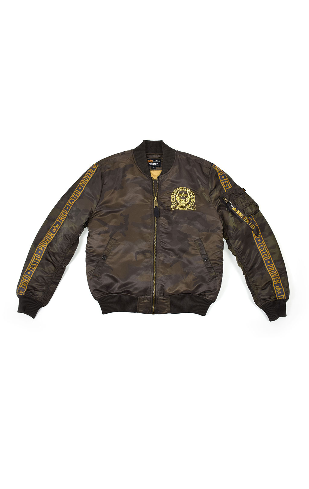 Бомбер ALPHA INDUSTRIES MA-1 60TH ANNIVERSARY dark olive camo 