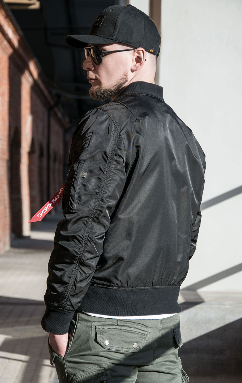 Ветровка-бомбер лётная ALPHA INDUSTRIES L-2B SQUADRON BATTLEWASH SS 22 m black 