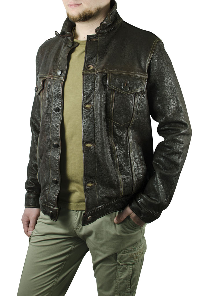 Куртка COCKPIT JEAN кожа brown washed (Z21W012W) 