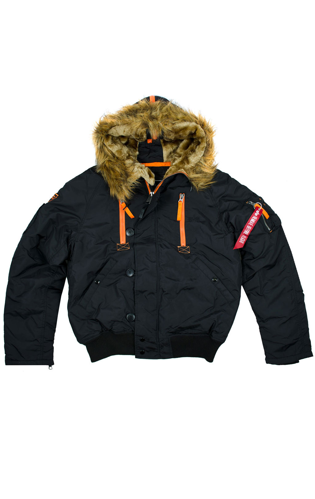 Аляска короткая ALPHA INDUSTRIES N-2B PPS black/orange 