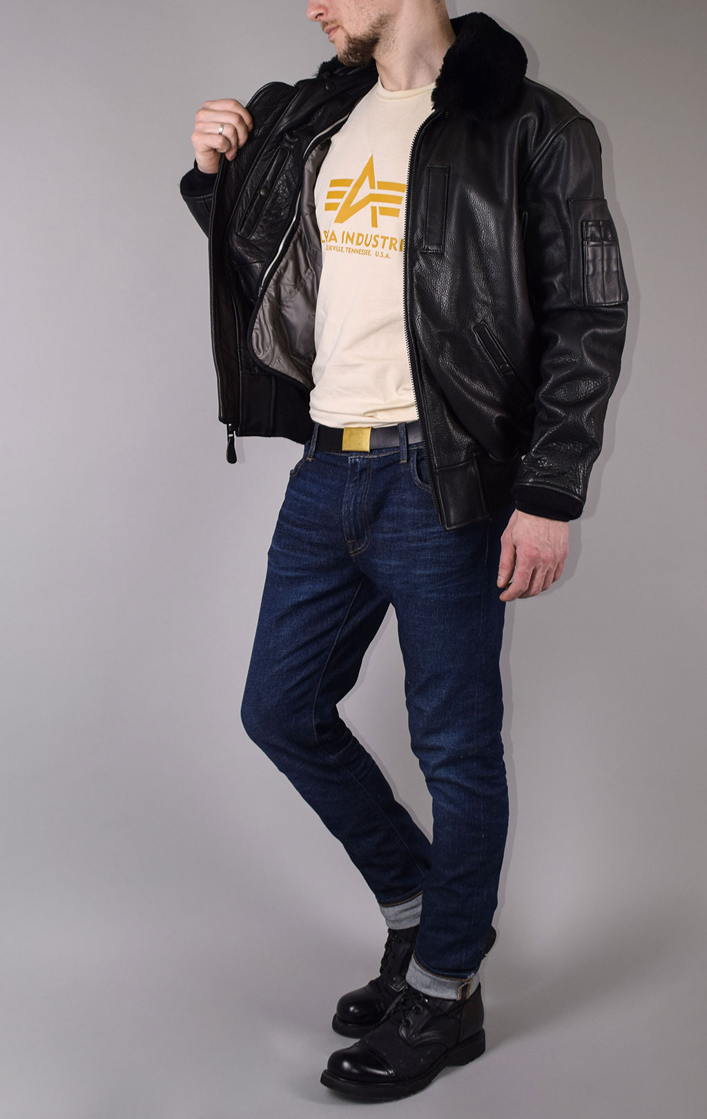 Куртка-пилот COCKPIT B-15 Slim Fit кожа SLIM FIT black (Z27H02) 