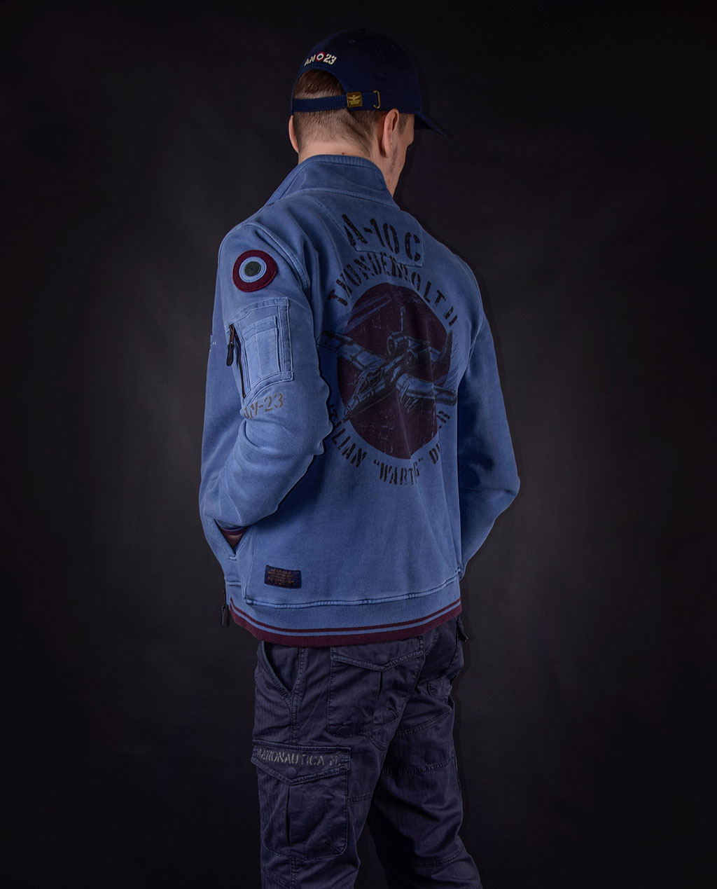 Толстовка AERONAUTICA MILITARE SS19 blue aperto (FE 1373) 