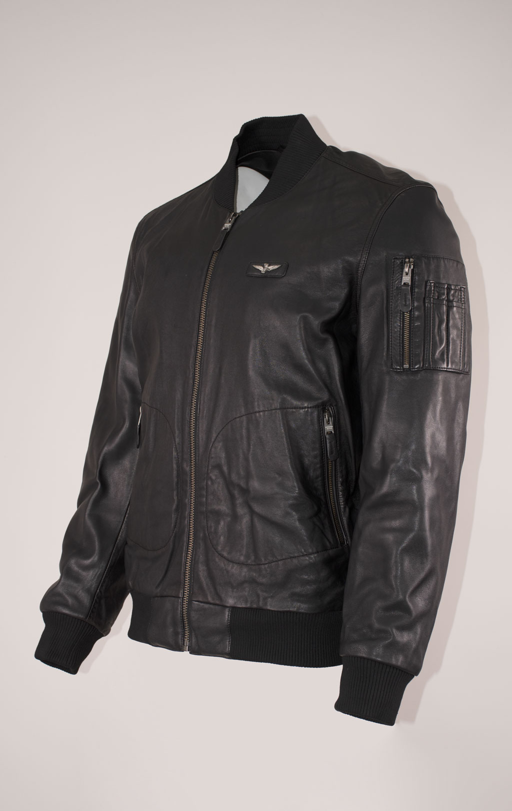 Куртка-бомбер AERONAUTICA MILITARE кожа FW 24/25/IN nero (PN 951) 