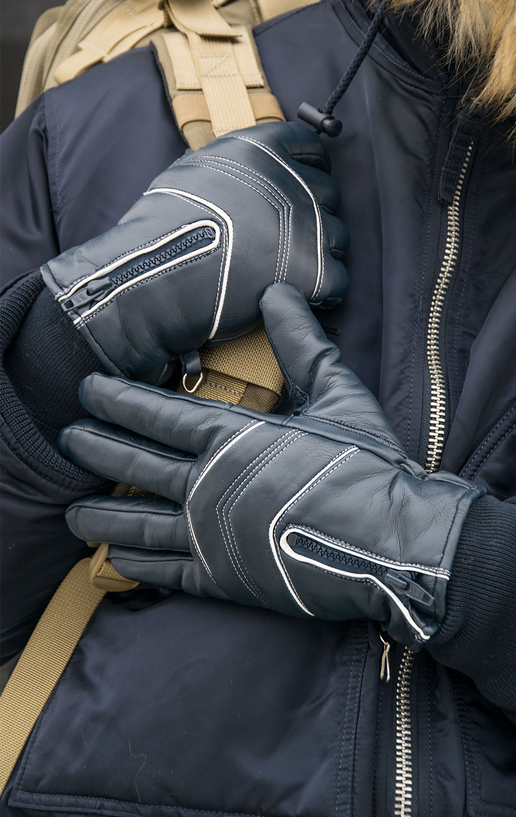 Перчатки утеплённые ALPINE TROOPS navy Франция