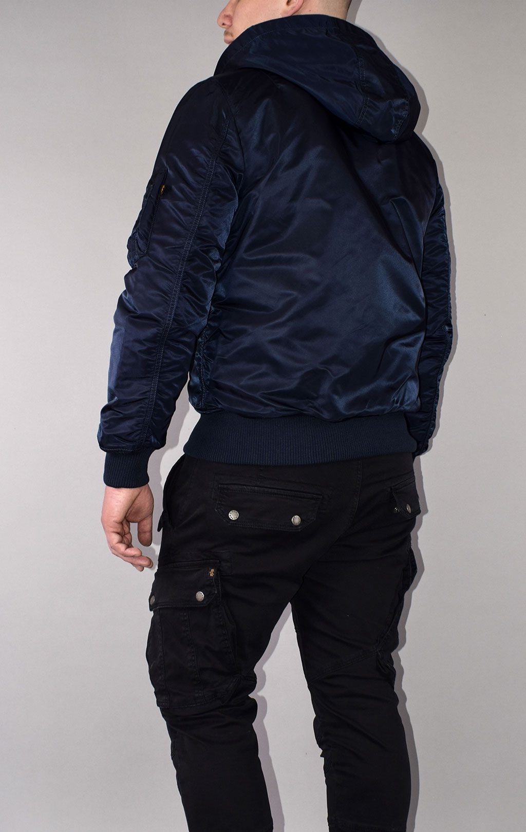 Куртка-бомбер лётная ALPHA INDUSTRIES MA-1 HOODED RIB FW 21 m replica blue 