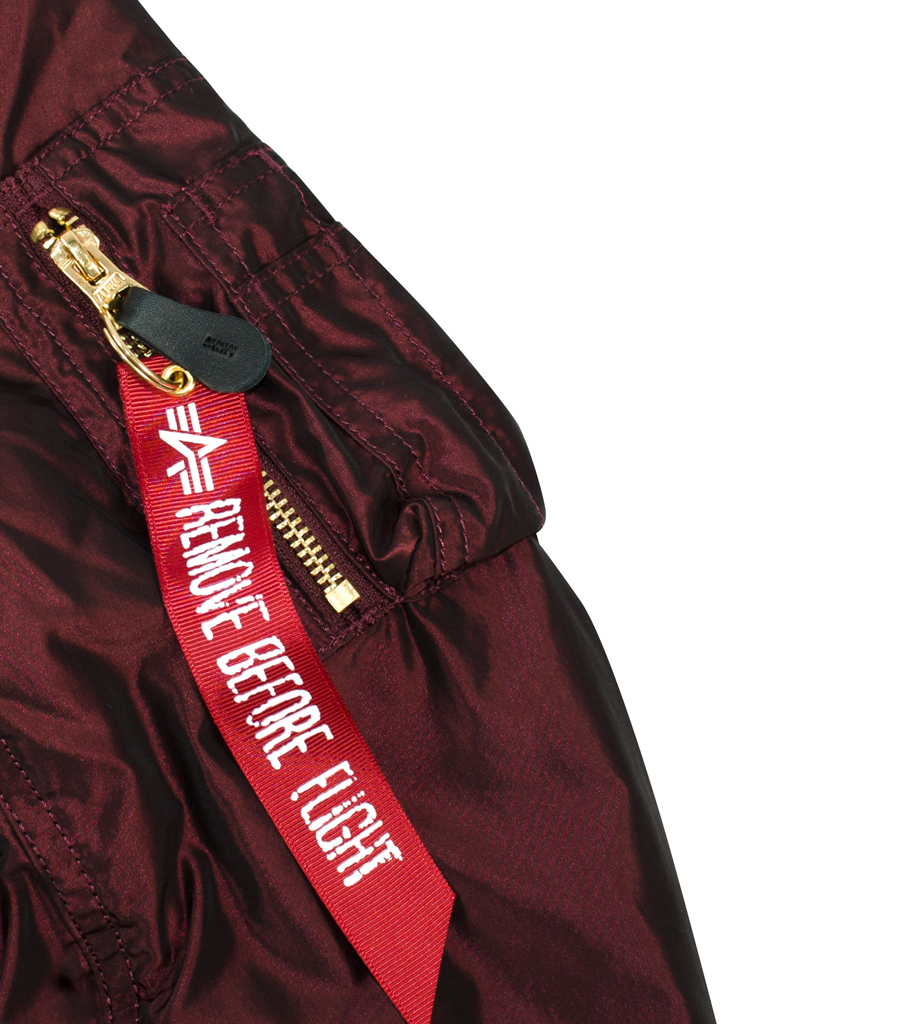 Женская куртка-бомбер лётная ALPHA INDUSTRIES VF PM IRIDIUM MA-1 burgundy 