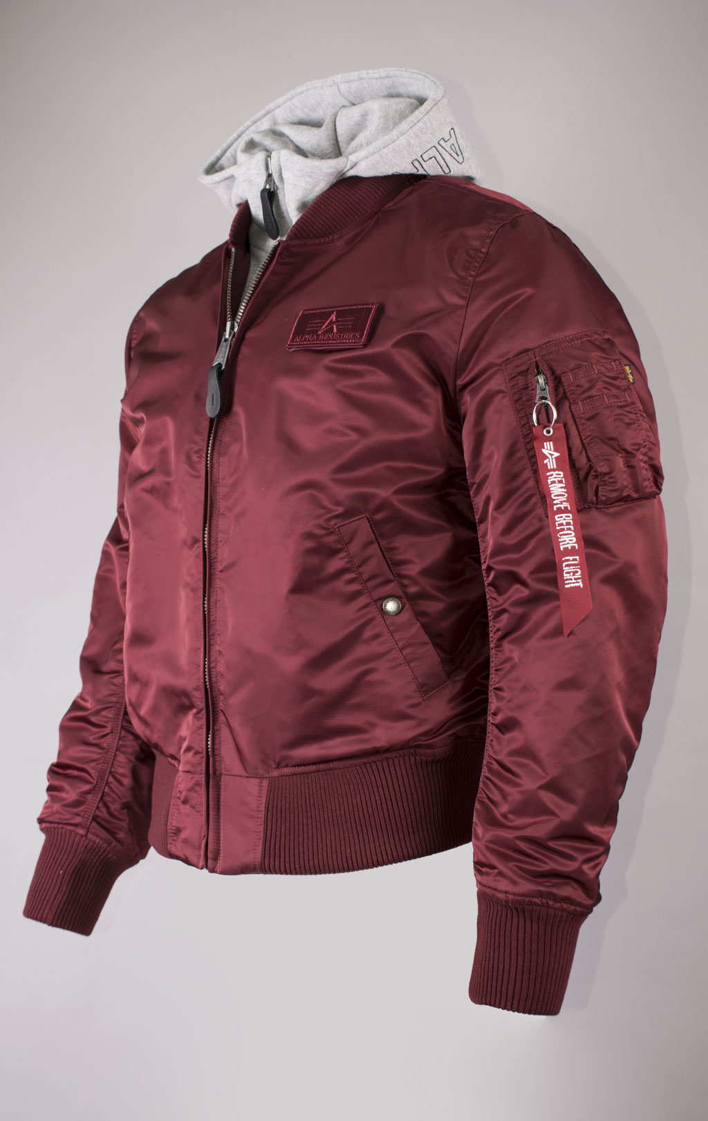 Куртка-бомбер лётная ALPHA INDUSTRIES MA-1 D-Tec burgundy 