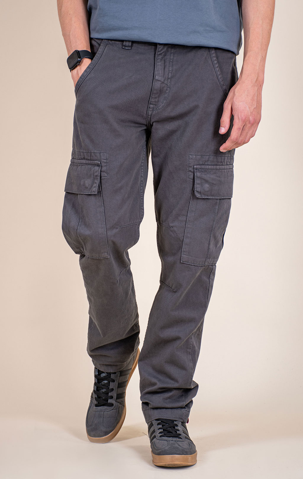 Брюки-карго ALPHA INDUSTRIES AGENT vintage grey 