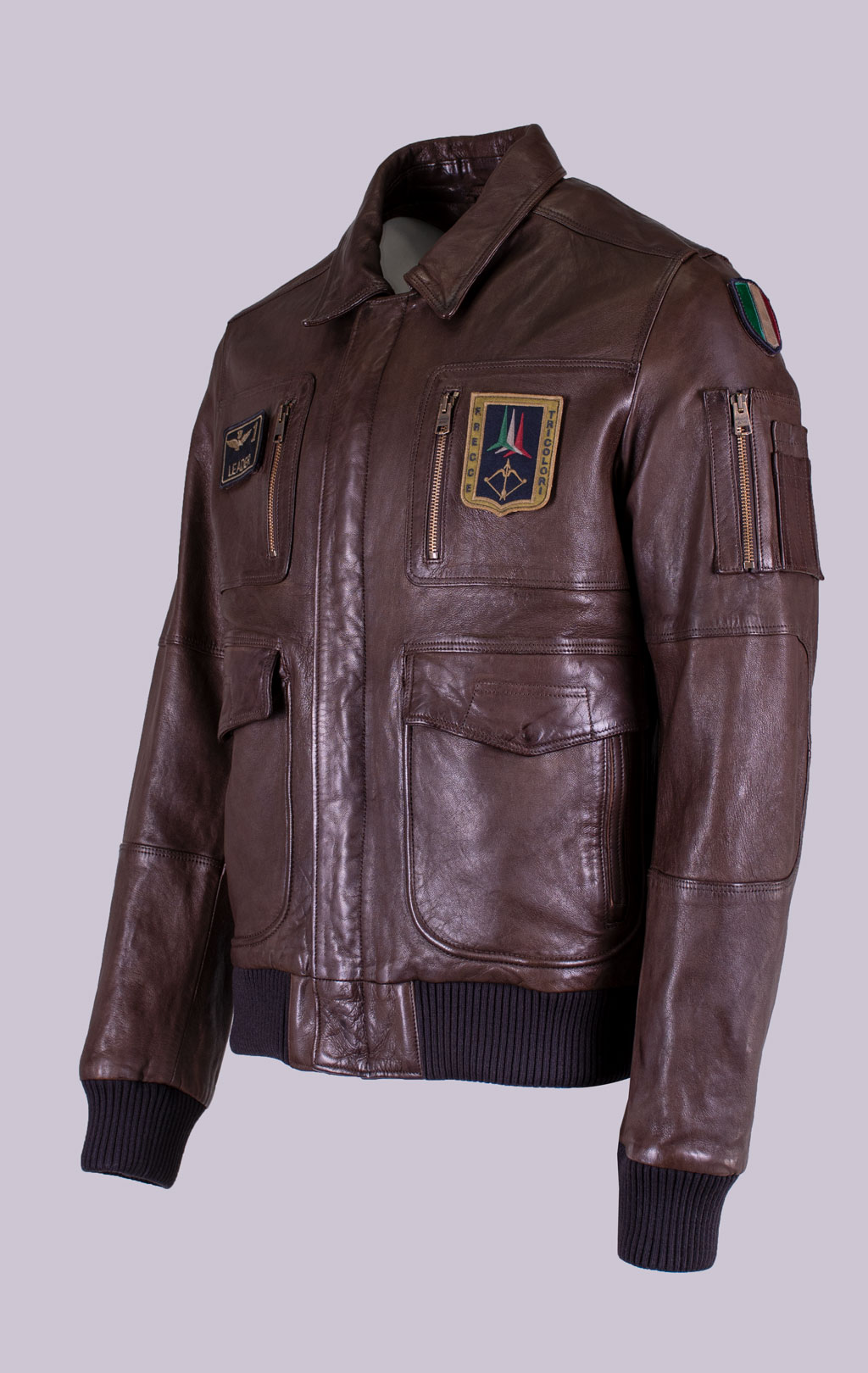 Куртка-пилот AERONAUTICA MILITARE big size кожа SS 26/IT marrone (PN 5058) 