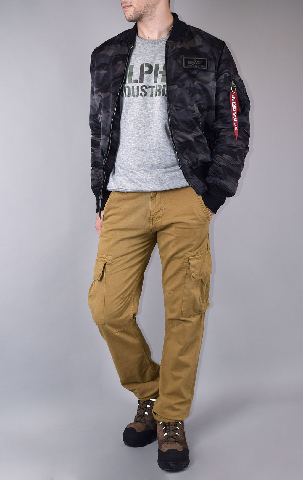 Куртка-бомбер лётная ALPHA INDUSTRIES MA-1 D-Tec black camo 