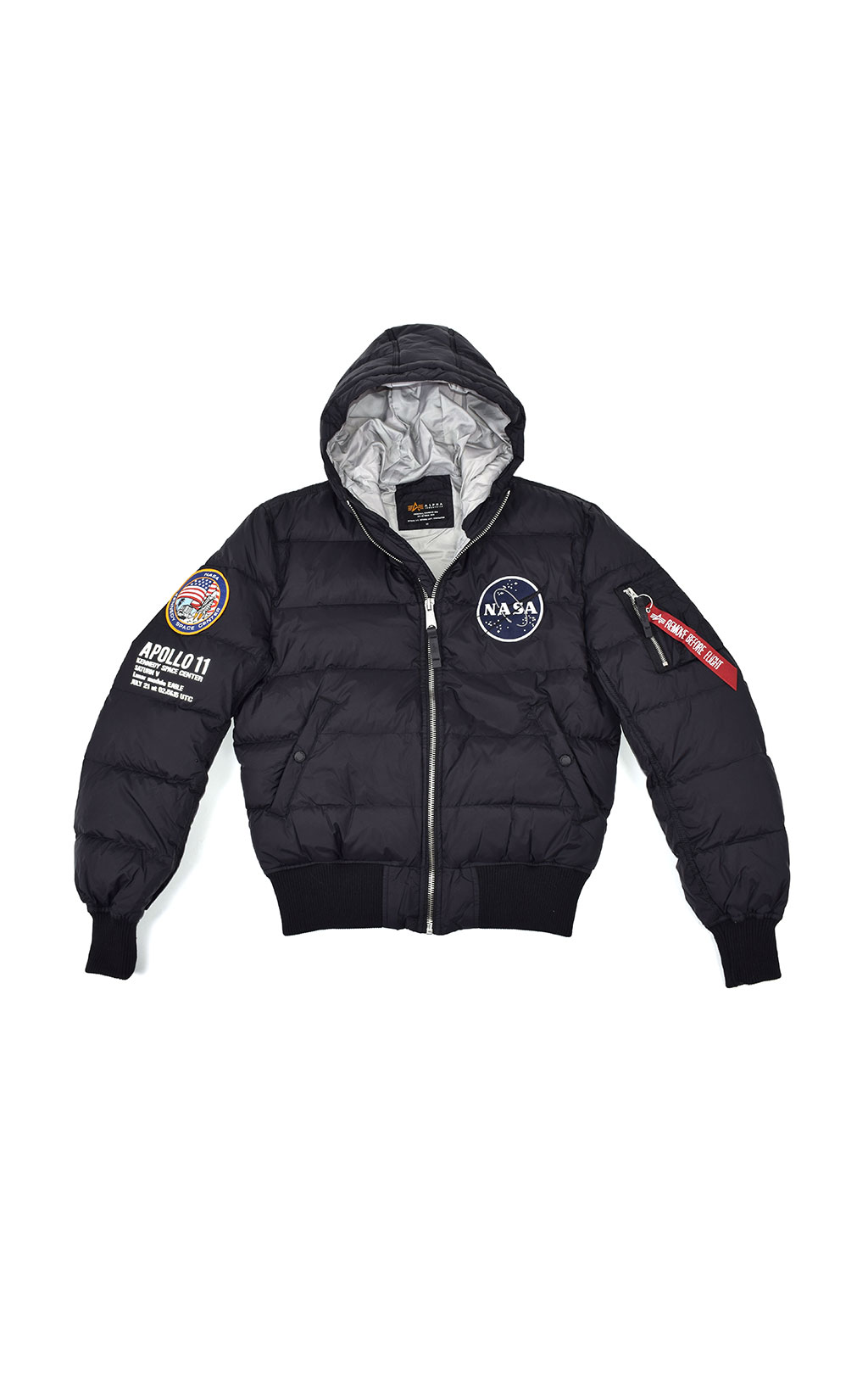 Куртка-пуховик ALPHA INDUSTRIES HOODED PUFFER APPOLLO 11 black 