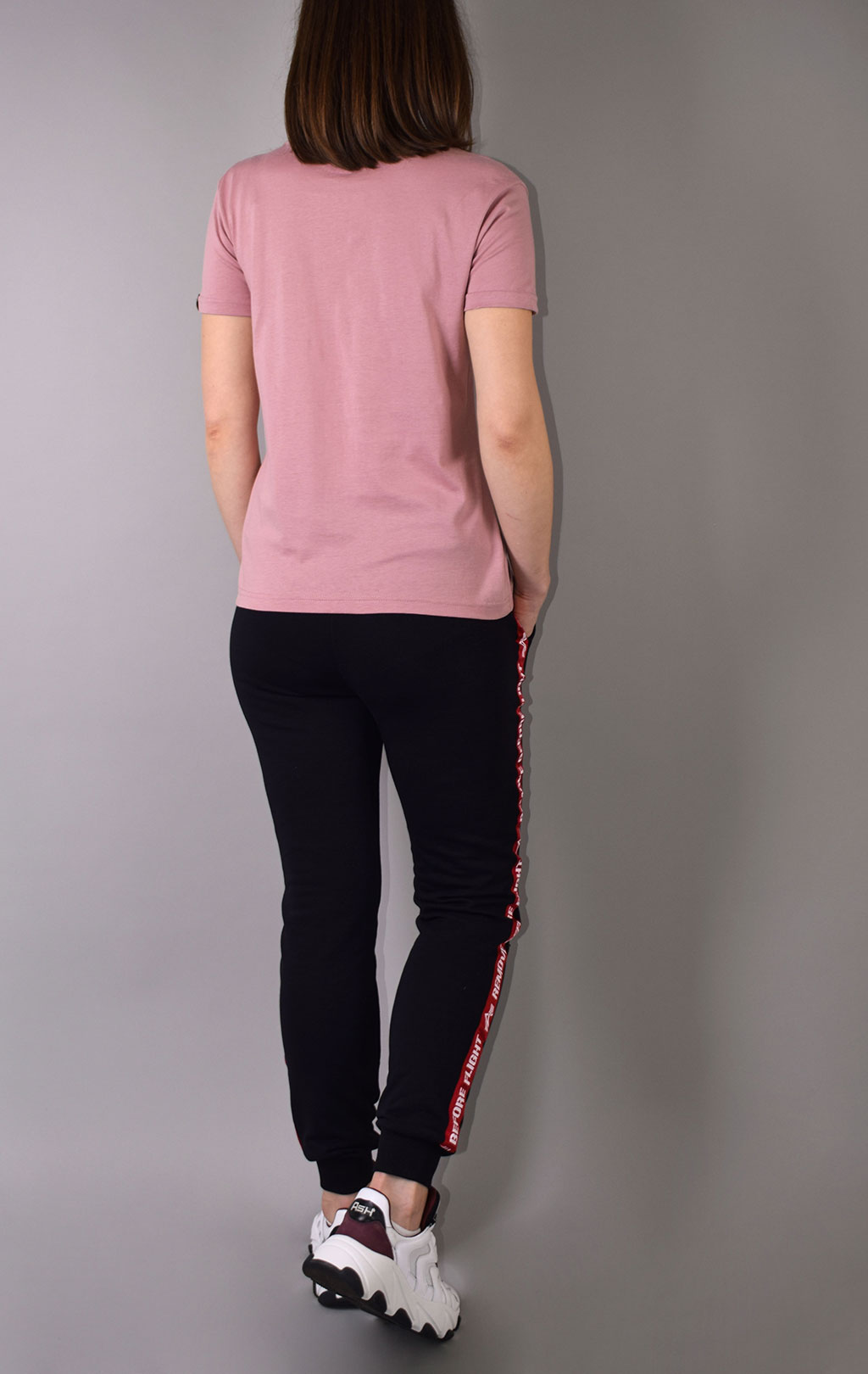 Женская футболка ALPHA INDUSTRIES NEW BASIC T silver pink 