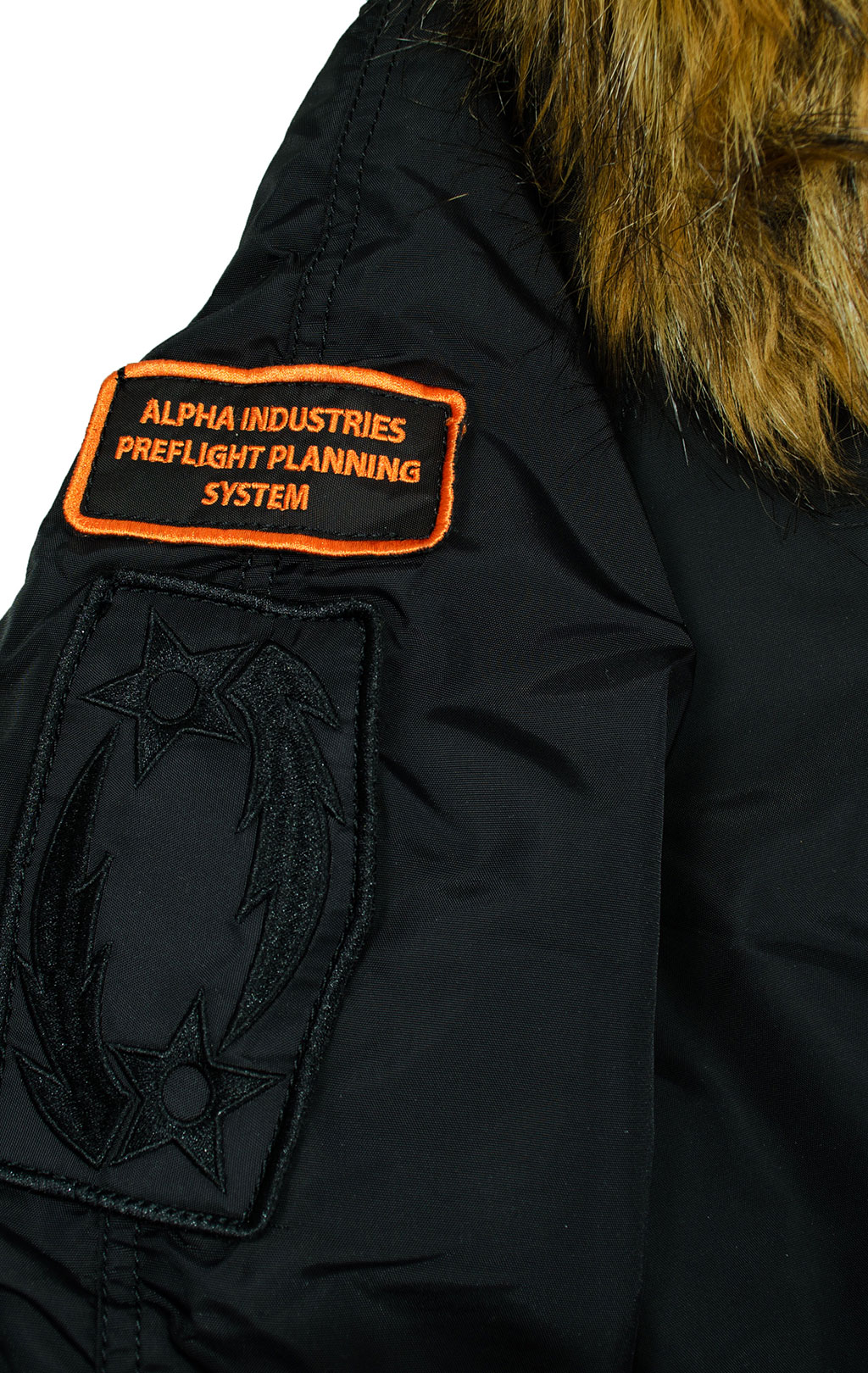 Аляска короткая ALPHA INDUSTRIES N-2B PPS black/orange 