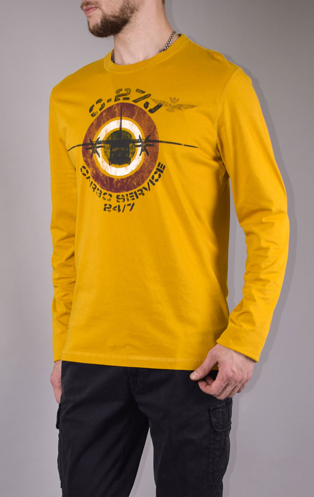 Лонгслив AERONAUTICA MILITARE FW 19/20 giallo spezie (TS 1665) 