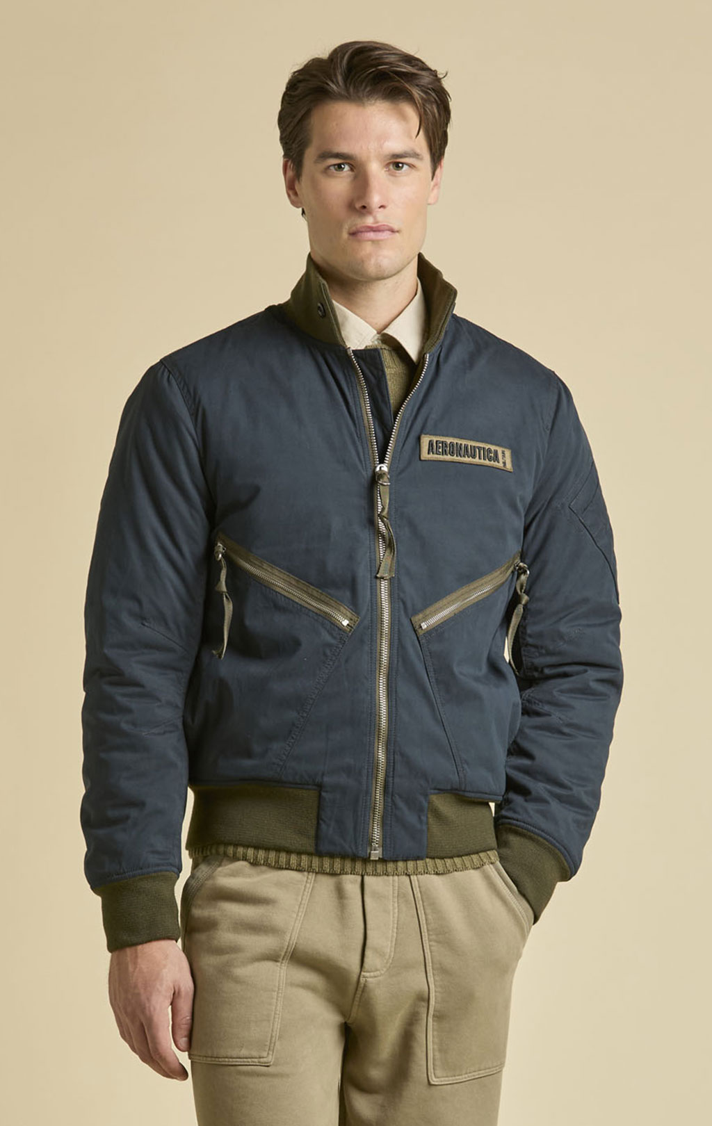 Куртка-бомбер AERONAUTICA MILITARE FW 25/26/CN midnight blue (AB 3000) 