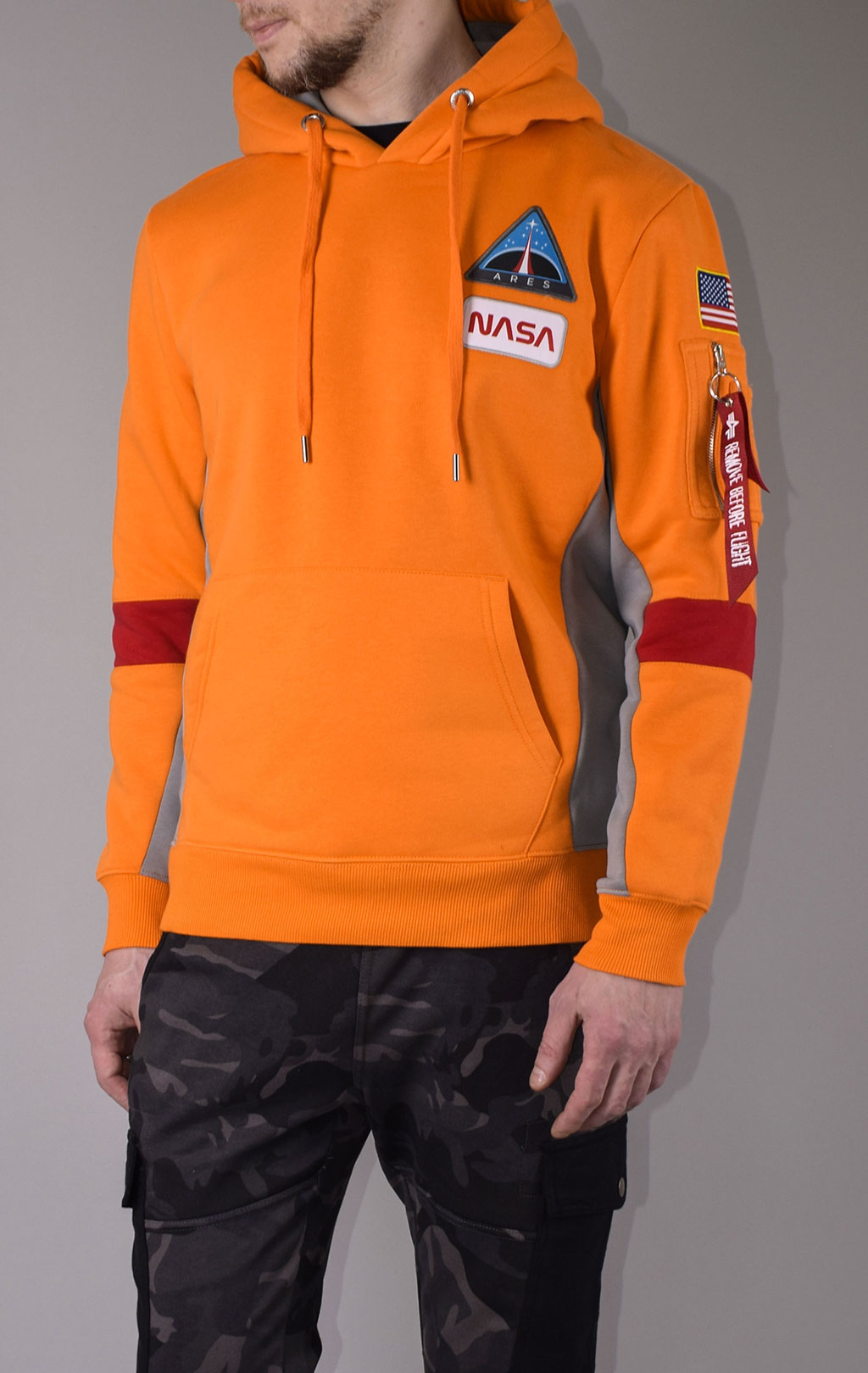 Толстовка ALPHA INDUSTRIES NASA SPACE CAMP HOODY alpha orange 