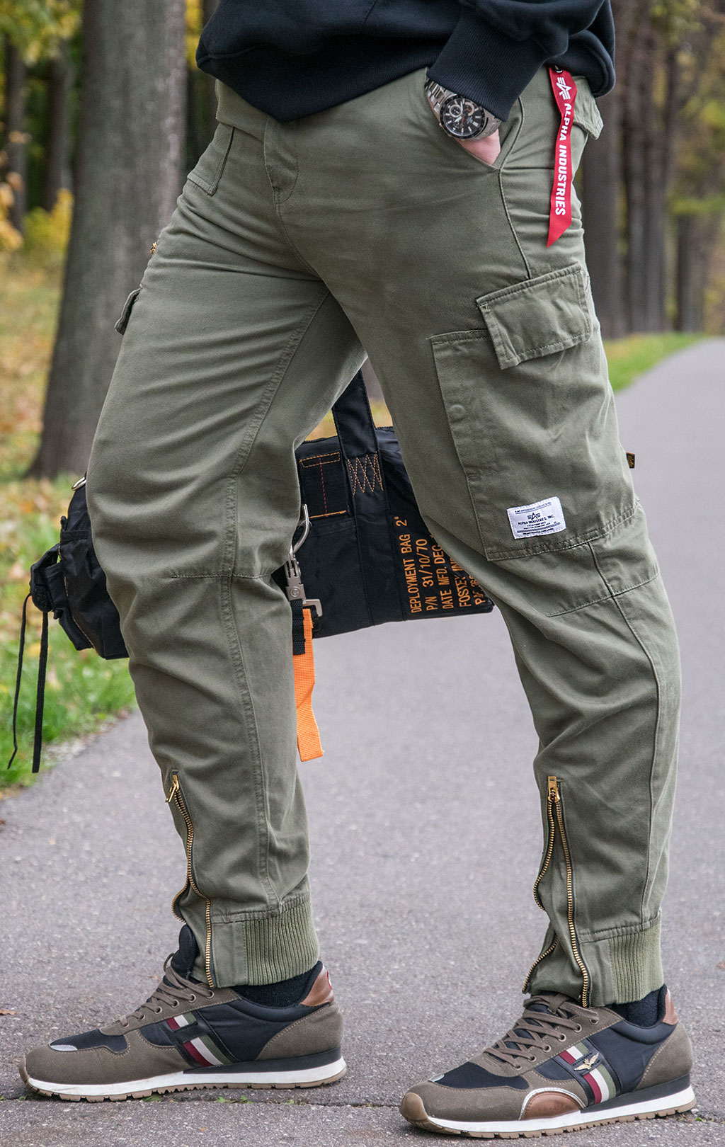 Брюки-карго ALPHA INDUSTRIES A-11 PANT плотные dark olive 