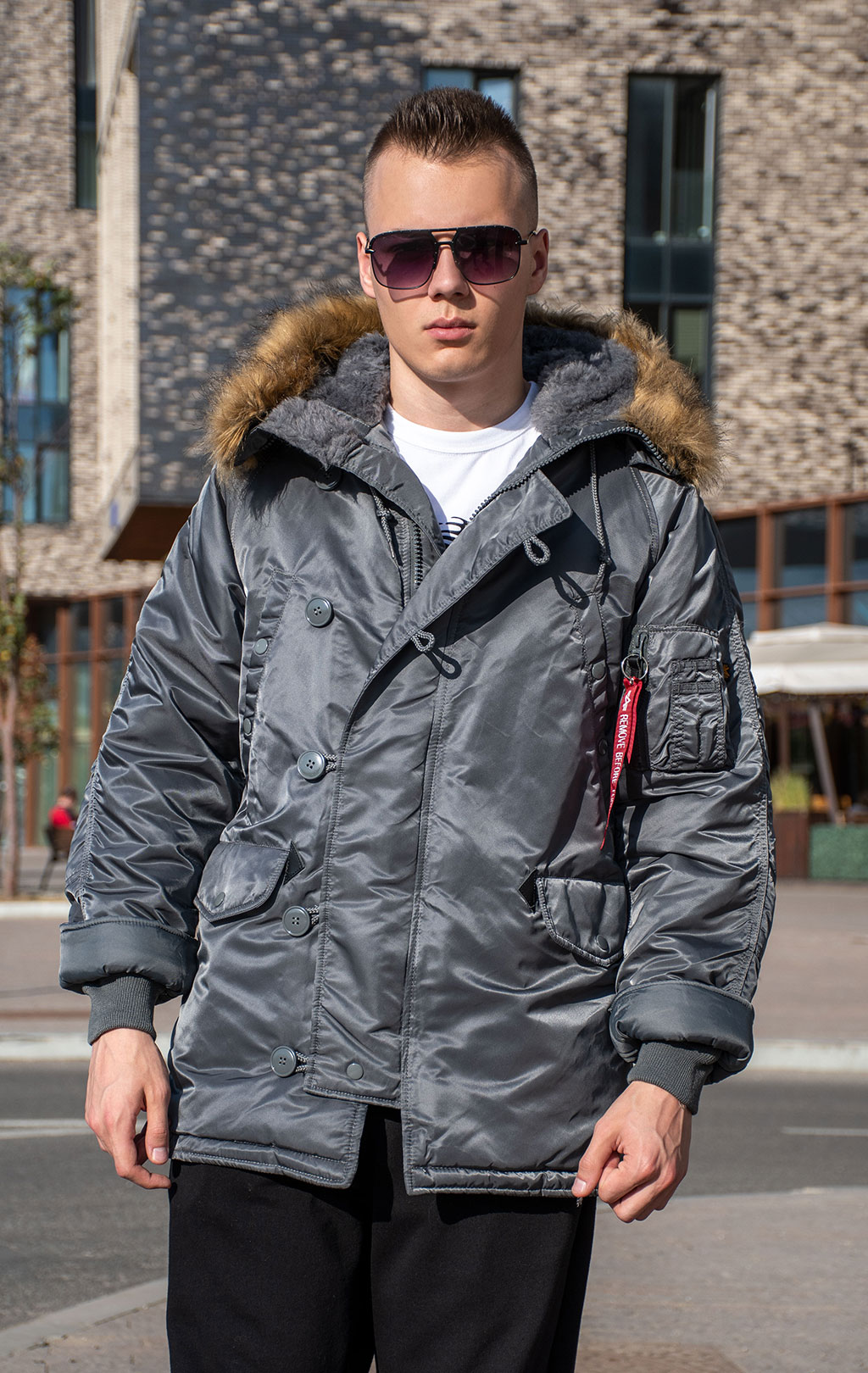 Аляска ALPHA INDUSTRIES CLASSIC N-3B gun metal 