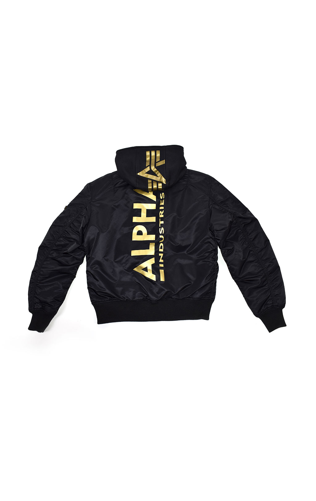 Бомбер ALPHA INDUSTRIES MA-1 ZH BACK PRINT black/yellow gold 