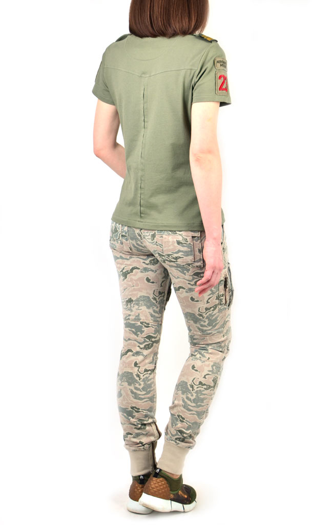 Женская футболка-поло AERONAUTICA MILITARE verde militare (PO 1224) 