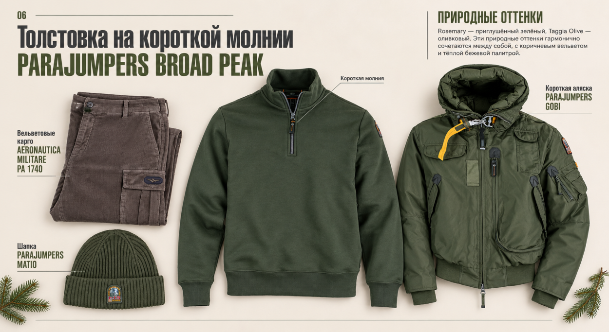 Инфографика: гайд по мужским толстовкам, свитшотам и олимпийкам — толстовка на короткой молнии Parajumpers BROAD PEAK