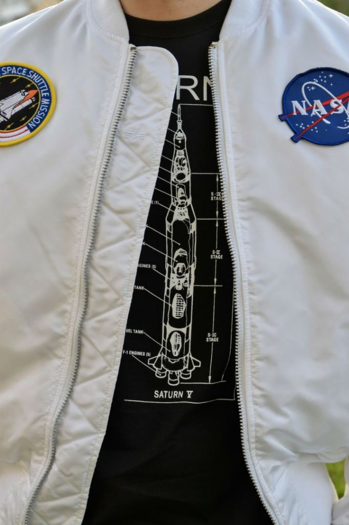 Бомбер ALPHA INDUSTRIES NASA MA-1 original fit white