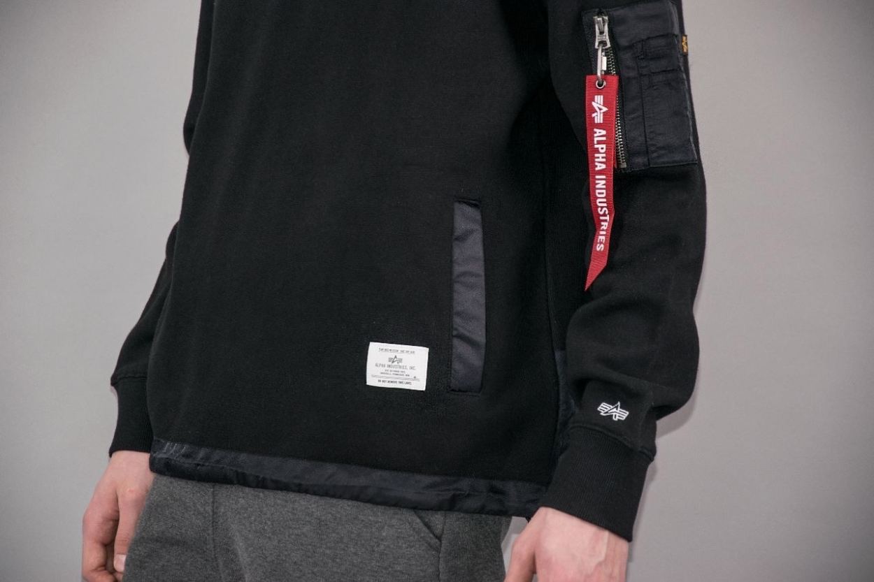 Толстовка ALPHA INDUSTRIES NYLON UTILITY HOODIE FW 21/22 black Толстовка ALPHA INDUSTRIES NYLON UTILITY HOODIE FW 21/22 black
