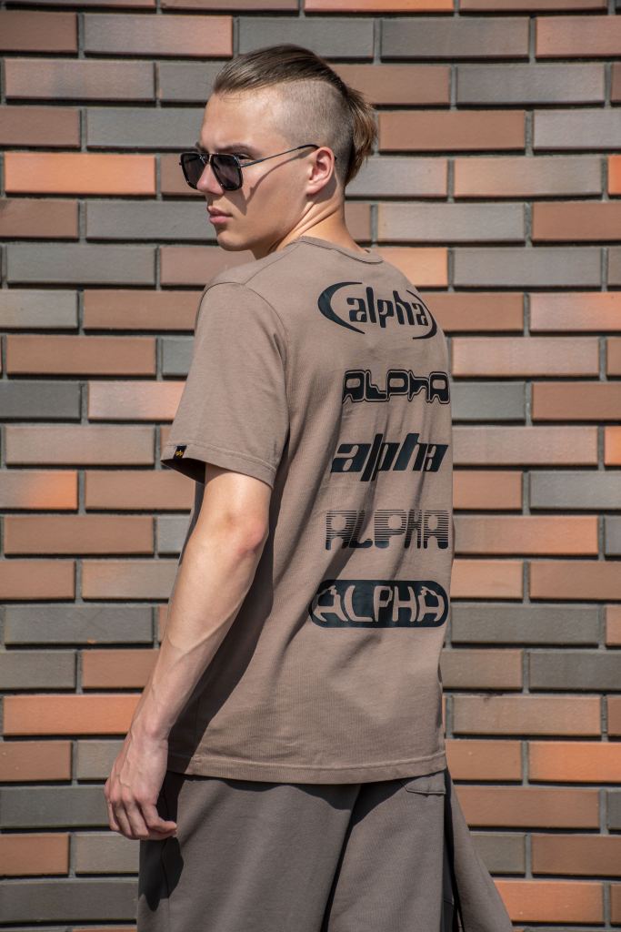 Футболка ALPHA INDUSTRIES ALPHA LOGOS TEE плотная FW 24/25 coyote brown фото 2
