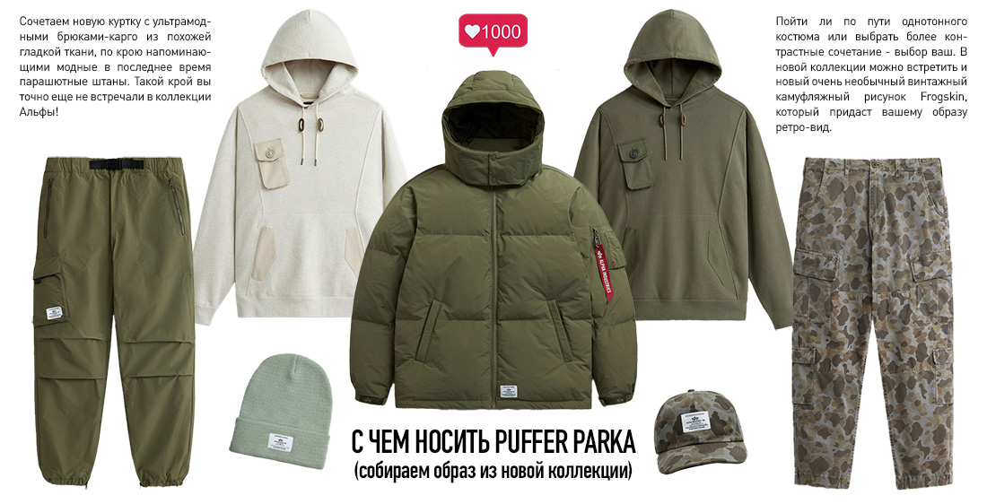 С чем носить новую куртку Puffer Parka Alpha Industries. Инфографика 3 С чем носить новую куртку Puffer Parka Alpha Industries. Инфографика 3