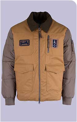 Куртка-пилот AERONAUTICA MILITARE FW 26/27/CN caffelatte/yellow curry (AB 3081)