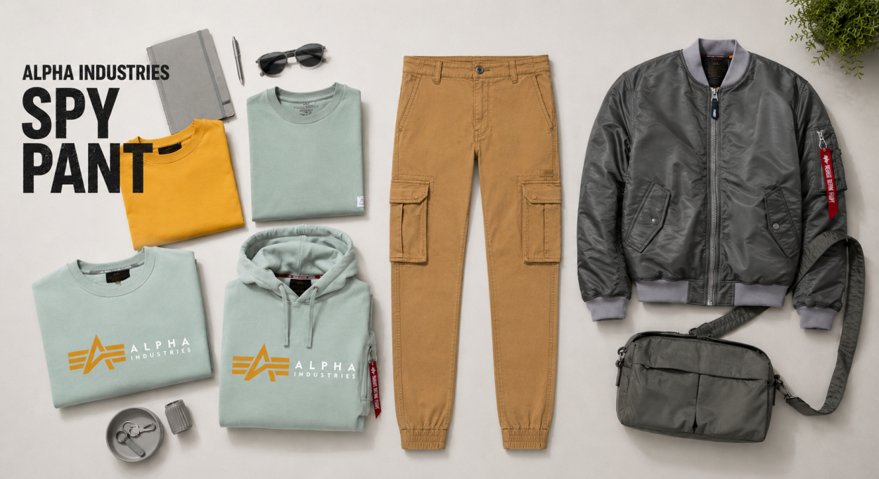 Инфографика по брюкам-карго Alpha Industries SPY — с чем носить брюки-карго Альфа Индастриз SPY