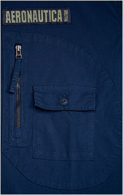 Рубашка AERONAUTICA MILITARE короткий рукав SS 26/IN blue navy (CA 1324)