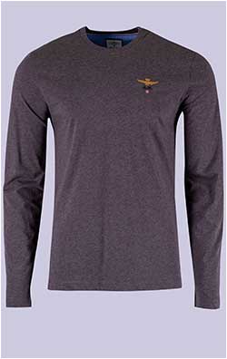 Лонгслив AERONAUTICA MILITARE FW 26/27/TR brown melange (TS 2390)