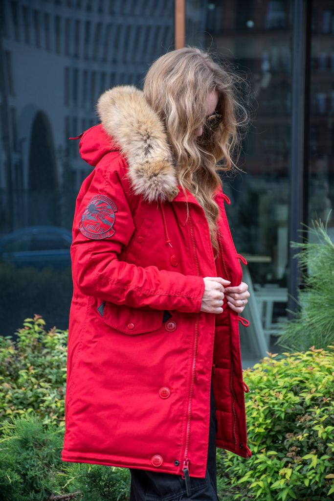 Женская аляска ALPHA INDUSTRIES EXPLORER натур. мех red speed фото 7