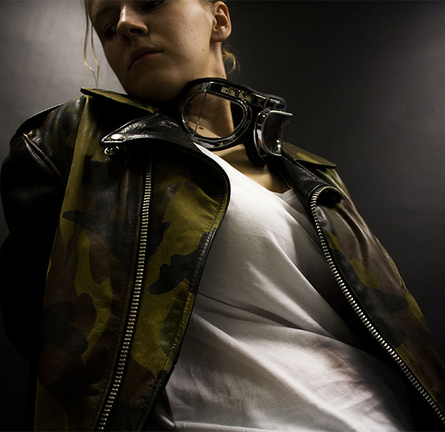 Куртка-косуха мужская SCHOTT NYC MOTORCYCLE JCT camo oliv