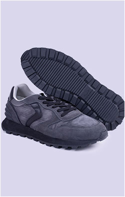 Кроссовки VOILE BLANCHE PARIS POWER MAN замша FW 26/27 tarmac/black 2018797