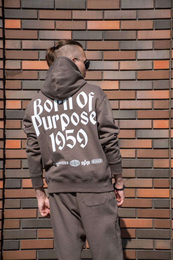 Толстовка ALPHA INDUSTRIES BORN OF PURPOSE HOODIE FW 24/25 coyote brown фото 1