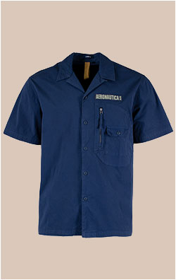Рубашка AERONAUTICA MILITARE короткий рукав SS 26/IN blue navy (CA 1324)