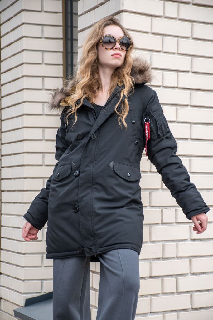 Женская аляска ALPHA INDUSTRIES EXPLORER натур. мех black фото 1