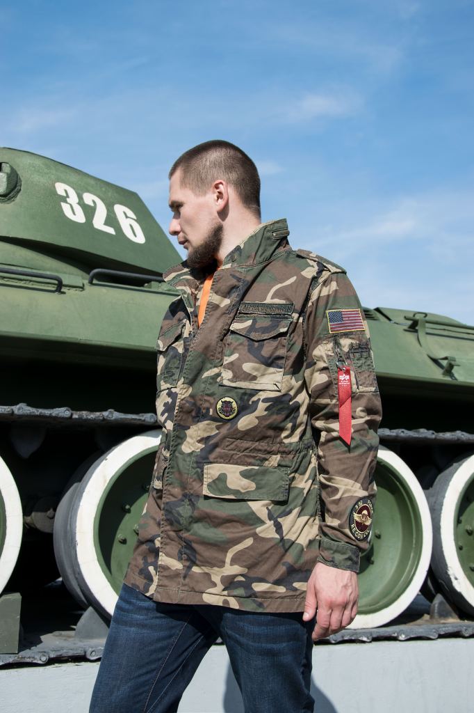 Ветровка ALPHA INDUSTRIES HUNTINGTON PATCH M-65 camo woodland ленточка remove before flight Ветровка ALPHA INDUSTRIES HUNTINGTON PATCH M-65 camo woodland ленточка remove before flight