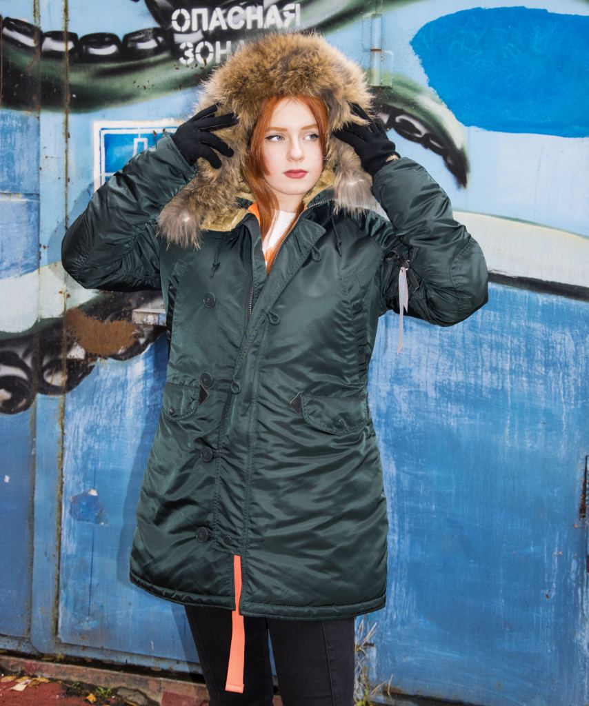 Женская аляска ALPHA INDUSTRIES VF 59 N-3B натур. мех petrol dark Женская аляска ALPHA INDUSTRIES VF 59 N-3B натур. мех petrol dark