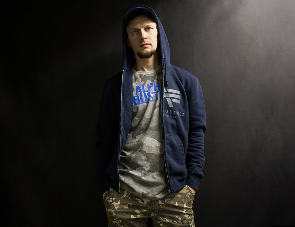 выбрать и купить мужскую толстовку ALPHA Industries BASIC ZIP HOODY NAVY толстовка Alpha industries, худи мужское, футболка милитари камуфляжная