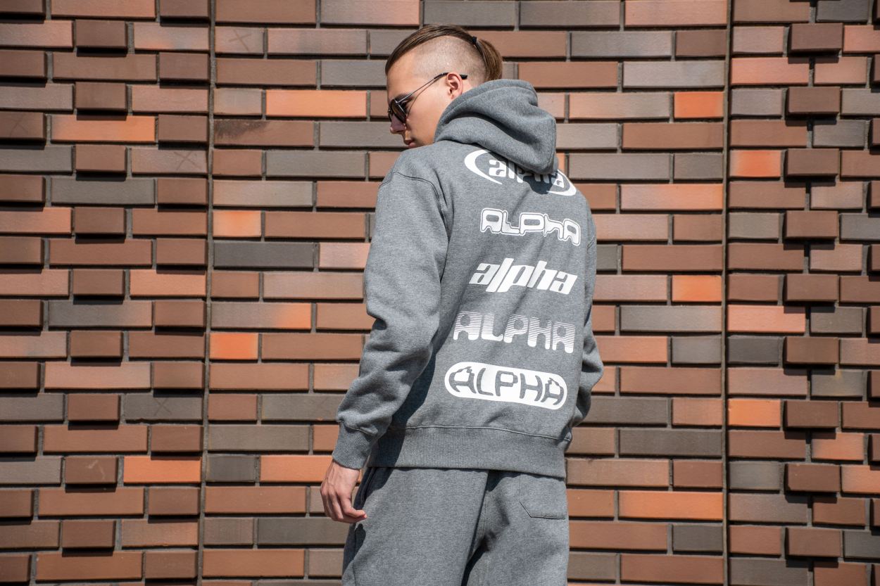 Толстовка ALPHA INDUSTRIES ALPHA LOGOS HOODIE FW 24/25 medium charcoal heather фото 1