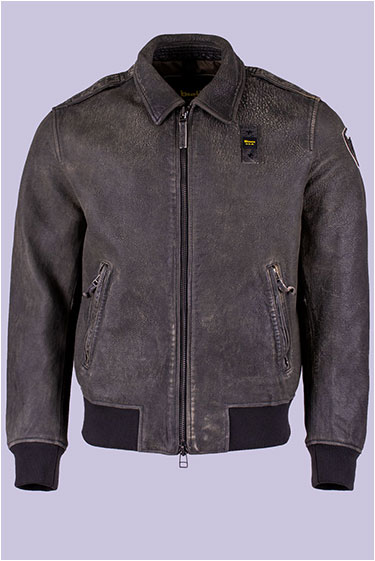 Куртка-пилот BLAUER ALLEN кожа FW 25/26 black washed (L02312)