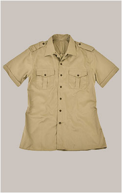 Рубашка армейская хлопок короткий рукав khaki Италия